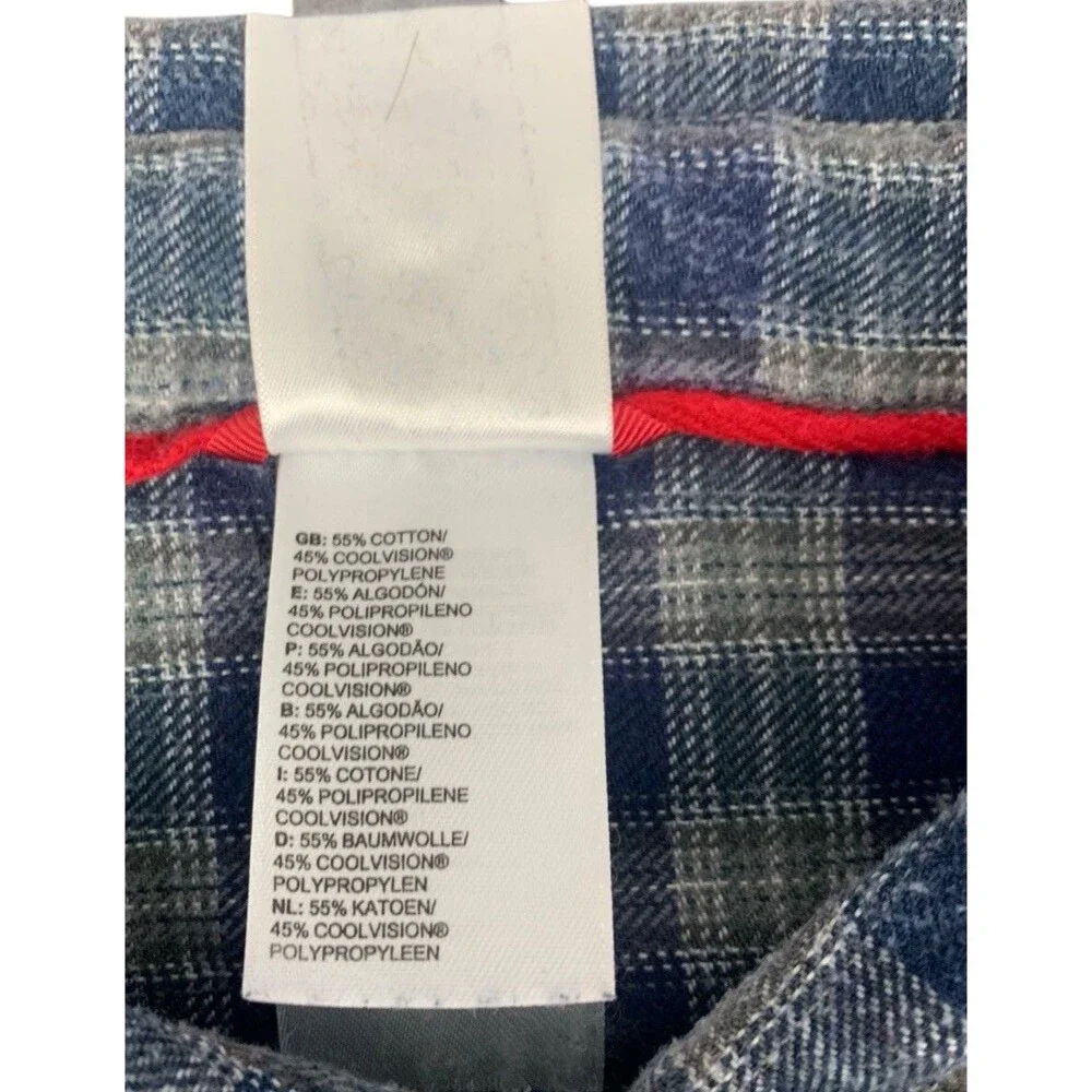 The North Face Flannel Shirt, Long Sleeve, Blue Plaid, Men’s Size Large